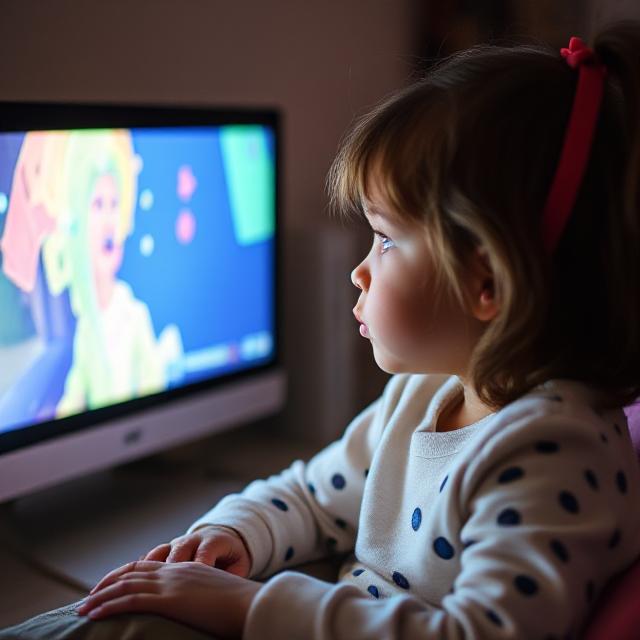 a child starting at a screen