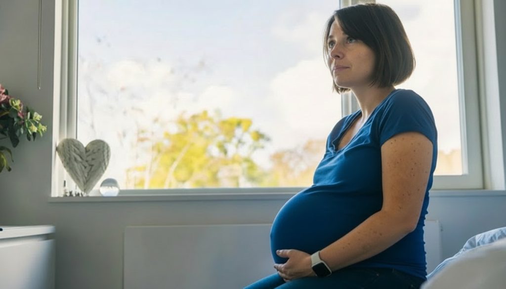 A pregnant woman showing signs of Perinatal depression