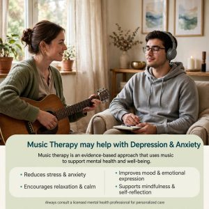 Music Therapy may help with Depression and Anxiety