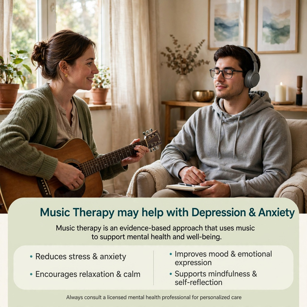 Music Therapy may help with Depression and Anxiety